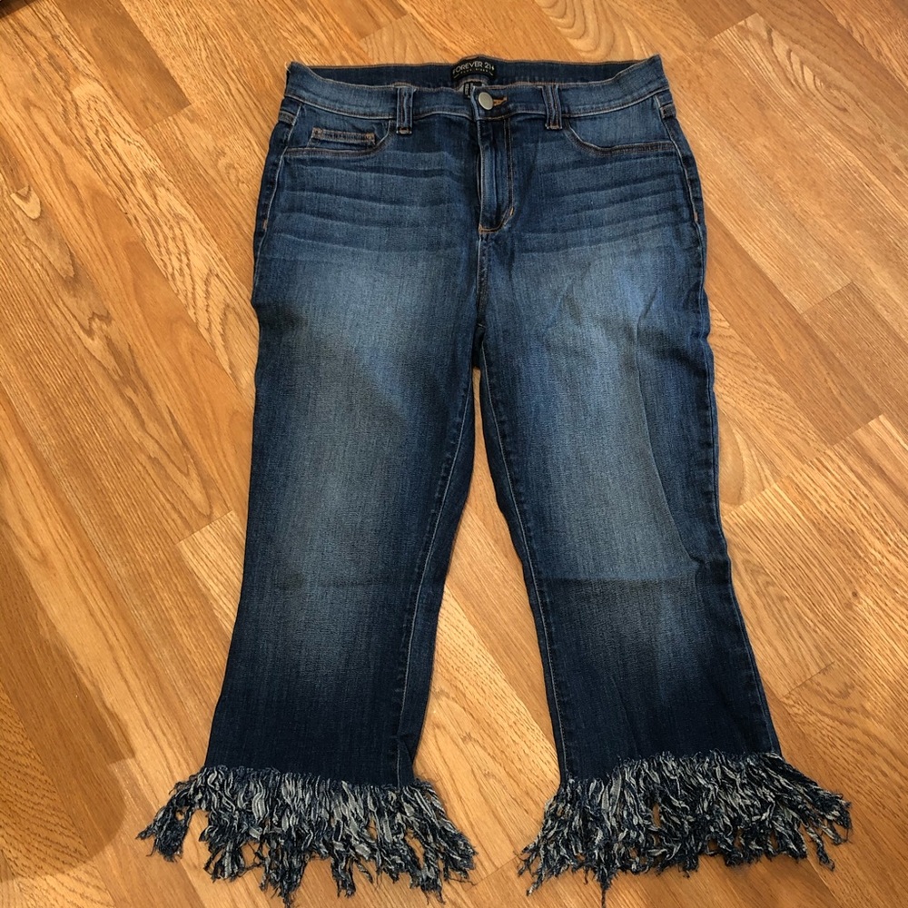 Forever 21 fringe gem jeans, size 12